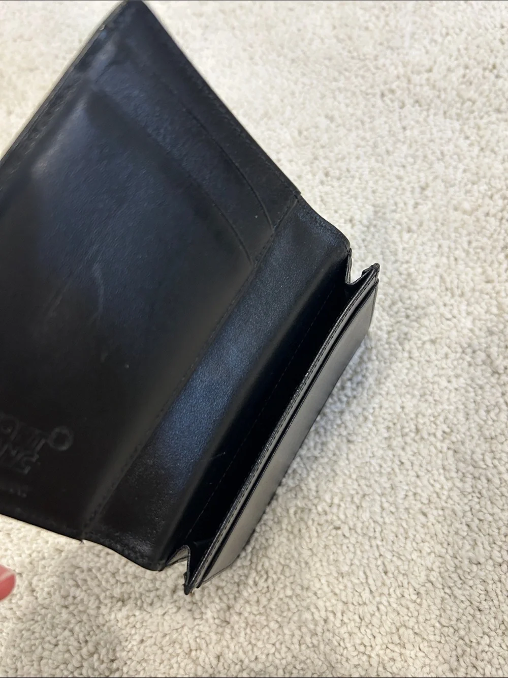 Montblanc Black Leather Travel Wallet with White Star Emblem